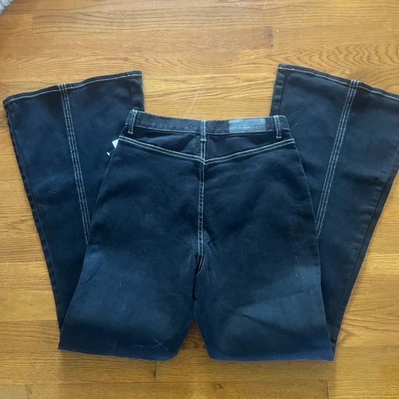 Pacsun flare NWT high-rise size 26 black with white stitching, no pockets - Picture 11 of 15